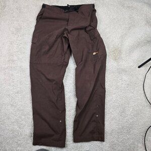 Prana Zion Pants Mens Size Large L Brown Straight Leg Stretch 32x31 REI Hiking